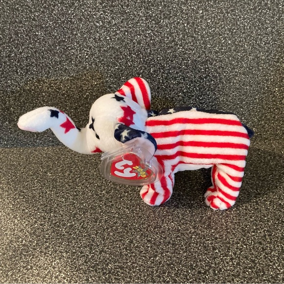 NWT Vintage “Righty 2000” Beanie Baby.Date of birth 7/4/2000. Plastic tag holder - Picture 7 of 16
